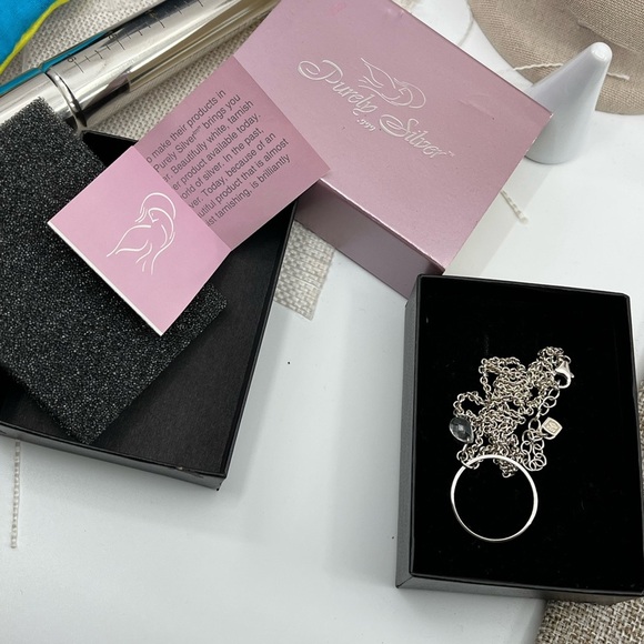 Purely Silver 999 Fine Silver Adjustable Necklace with Circle Pendant Charm - Picture 10 of 16